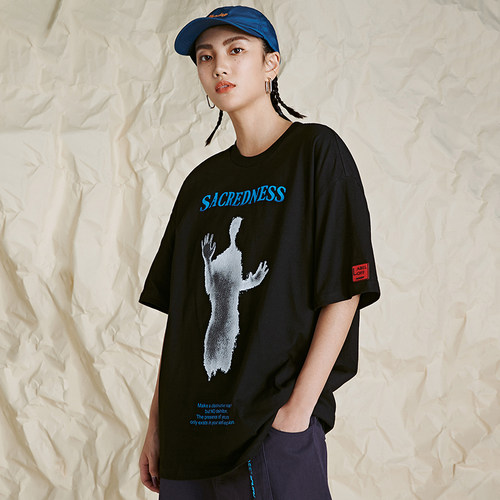 Ovdy原创国潮短袖t恤宽松圆领ins