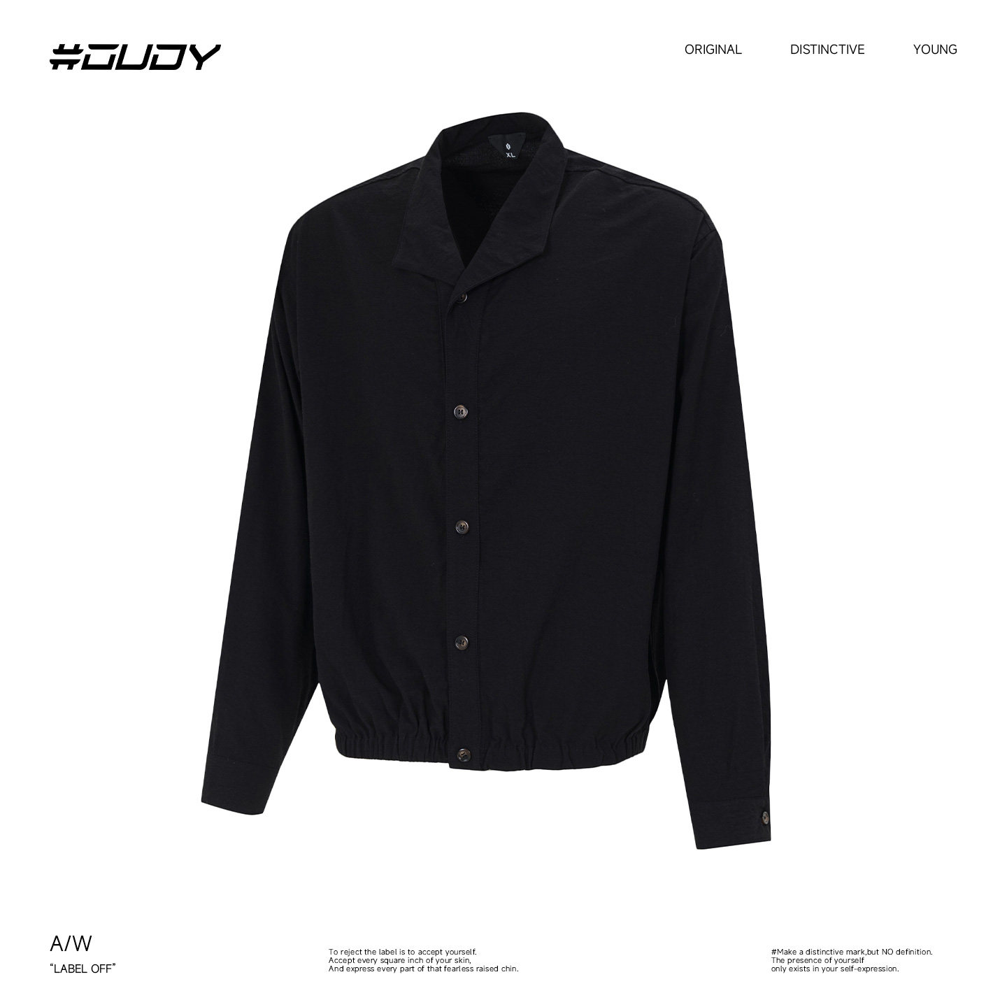 OVDY翻领长袖肌理感亚麻衬衫开衫