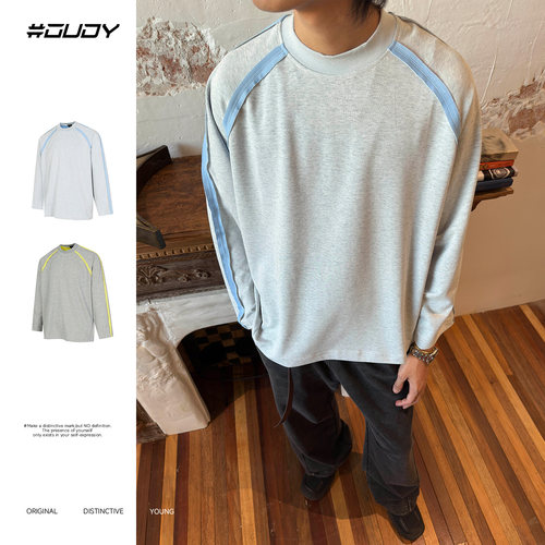 OVDY小众长袖宽松圆领上衣打底衫