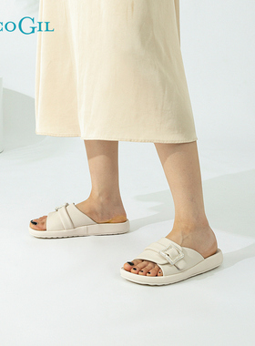 PACO GIL女鞋水钻方扣平底凉鞋女25年夏季新款舒适外穿拖鞋沙滩鞋