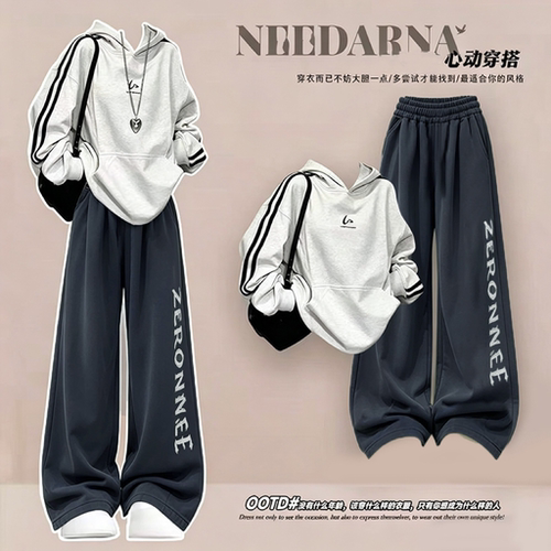 美式超火炸街休闲运动套装女秋季