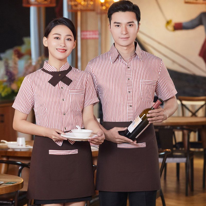 酒店餐饮服务员工作服短袖衬衣餐厅前台收银火锅饭店咖啡厅工作服