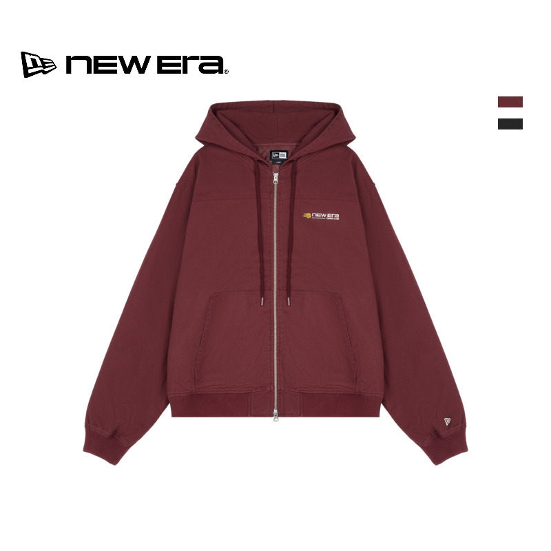 NEW ERA纽亦华26新品连帽抽绳拉链网球运动复古休闲外套男女NE
