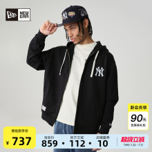 New Era纽亦华2025春夏新款MLB冰淇淋刺绣卫衣连帽拉链外套男女NY