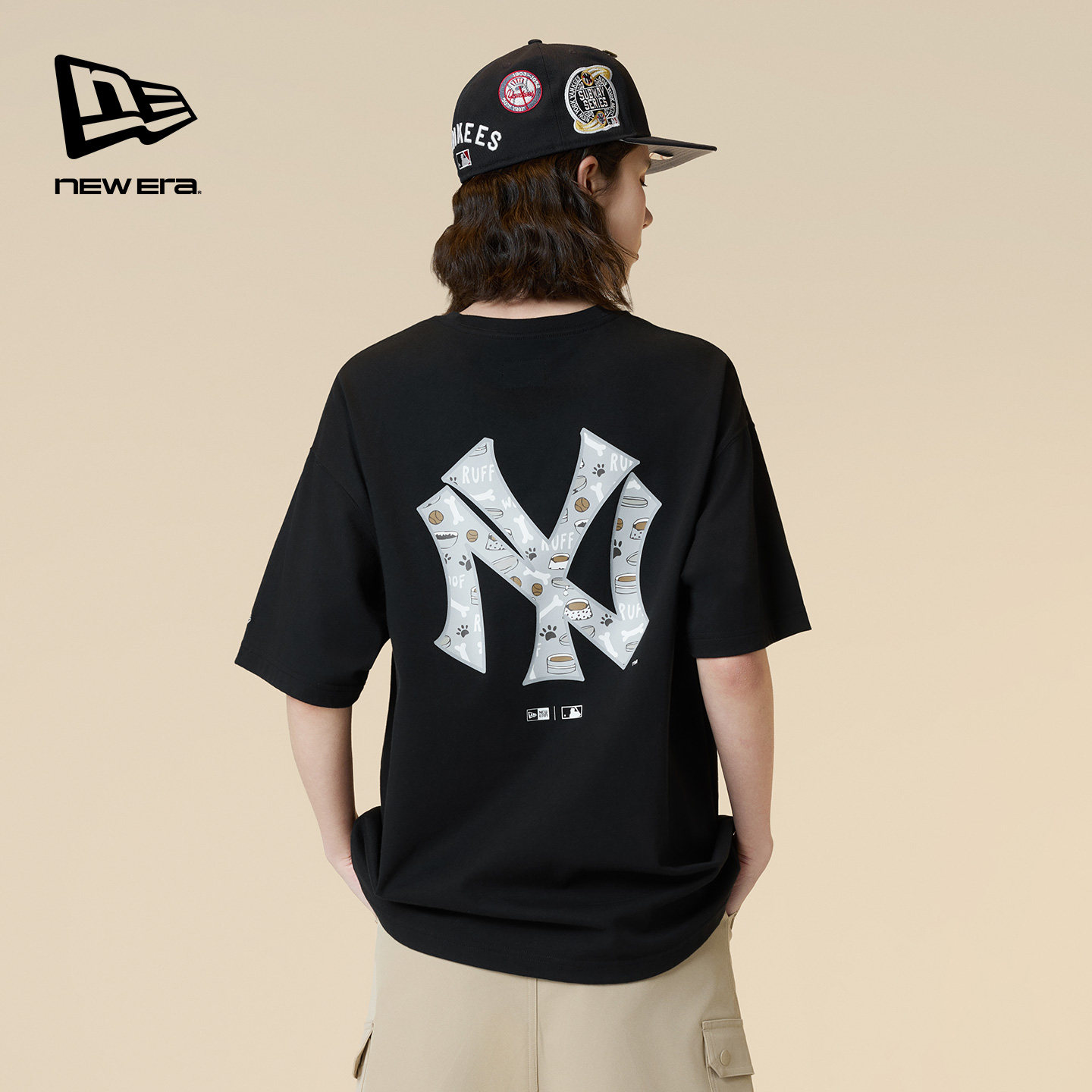 New Era纽亦华2026春季新款MLB萌宠印花短袖T恤运动上衣男女