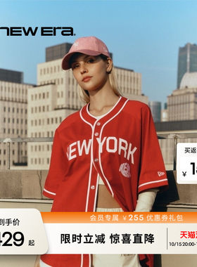NEW ERA纽亦华26新品球迷系列美式复古运动明线开衫短袖T恤男女NE