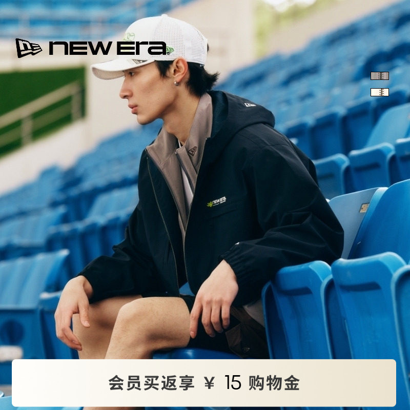 NEW ERA纽亦华26新品防泼水连帽抽绳拉链网球运动休闲外套男女NE