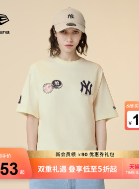 New Era纽亦华春夏MLB短袖T恤男女纯棉简约重磅NY运动街头潮流