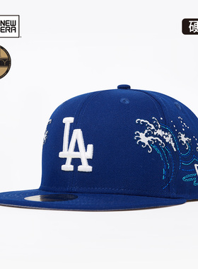 New Era纽亦华2025秋季新款MLB棒球帽海浪刺绣平檐街头全封潮5950