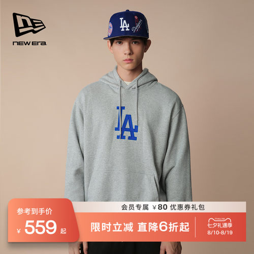 NEW ERA纽亦华春秋MLB连帽卫衣运动美式休闲NY刺绣套头衫