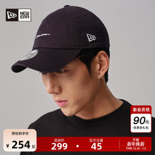 New Era纽亦华秋季手写LOGO弯檐棒球帽子男女软顶简约鸭舌帽时尚