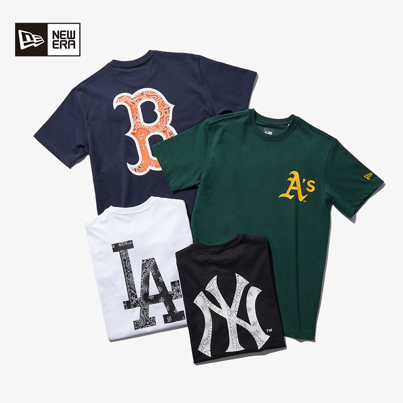 Newera纽亦华mlb洋基队21春夏腰果花短袖t恤男女ny La圆领半袖 Mlb品牌 美乐淘潮牌汇