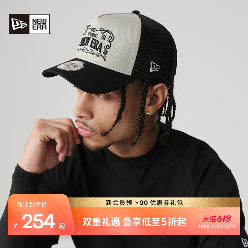 New Era纽亦华春夏刺绣棒球帽网眼遮阳复古卡车帽子NE940