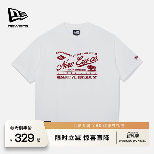 NEW ERA纽亦华2026新款复古印花上衣街头宽松百搭短袖T恤NE