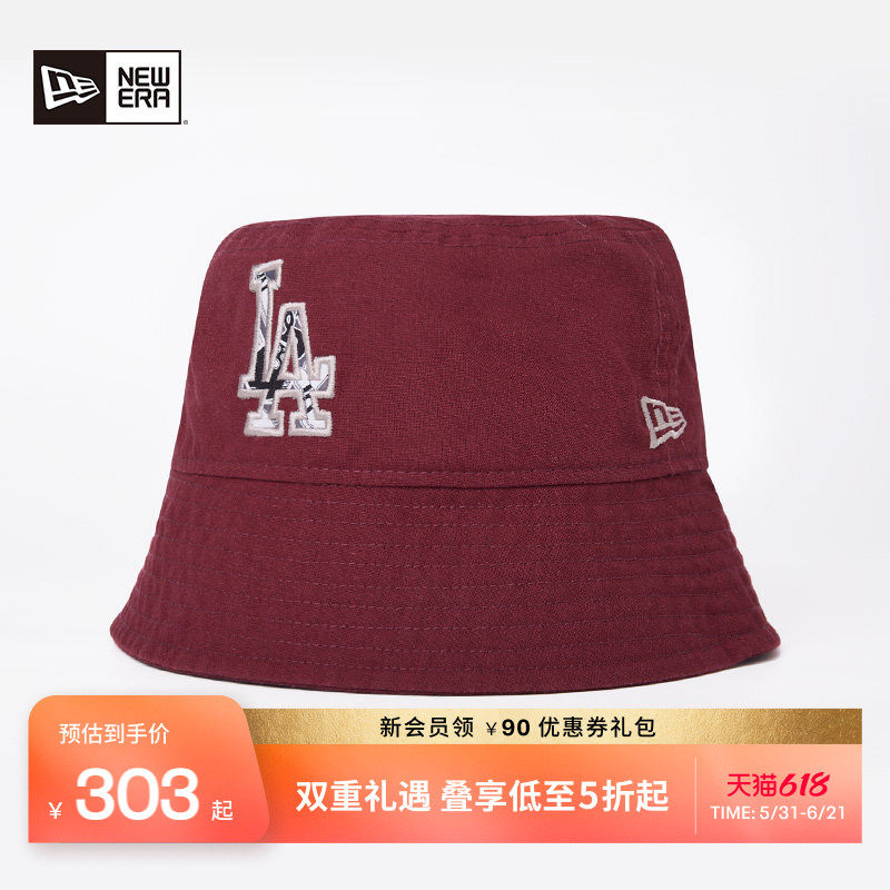 New Era纽亦华春夏MLB刺绣字母渔夫帽简约学院青年遮阳潮流