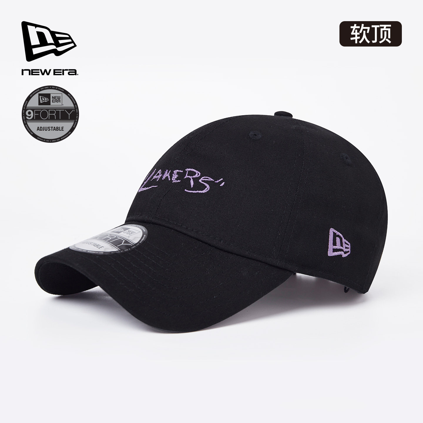 New Era纽亦华NBA软顶弯檐手绘刺绣棒球帽男女帽子户外NE940
