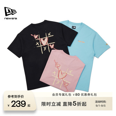 NEW ERA纽亦华2026春季新款情人节限定圆领短袖T恤衫上衣情侣