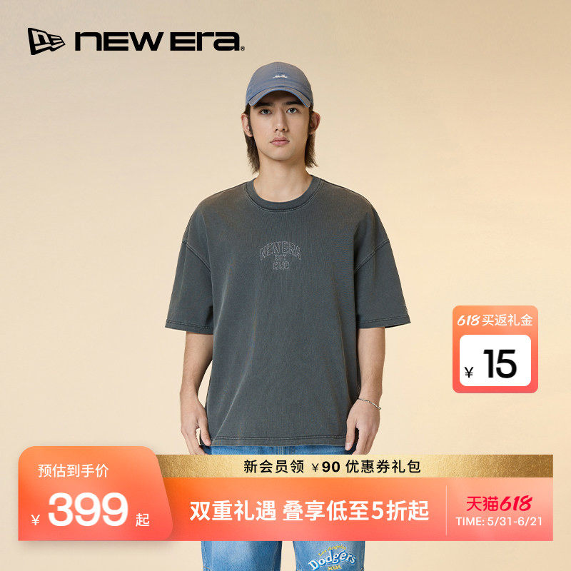 NEW ERA纽亦华26新品街头复古系列100%棉短袖T恤宽松运动男士NE