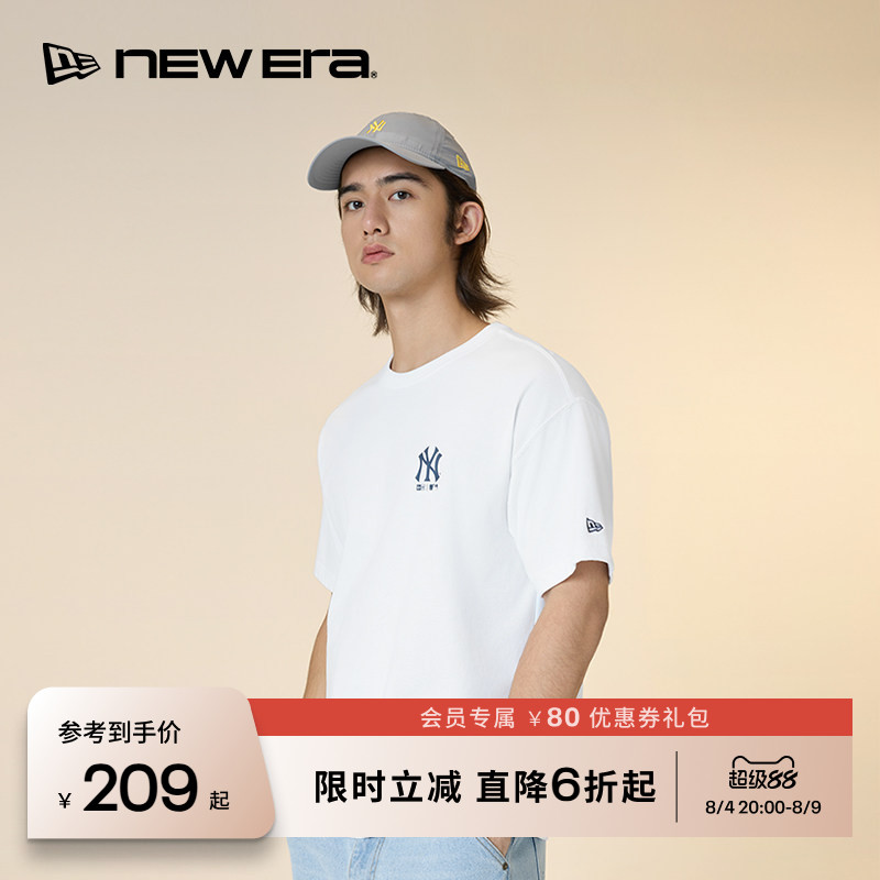 NEW ERA纽亦华缤纷夏日系列短袖T恤宽松运动时尚男女同款