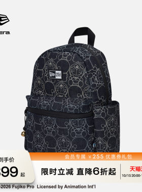 NEW ERA纽亦华2026新品哆啦A梦满印牛仔卡通书包大容量双肩包NE