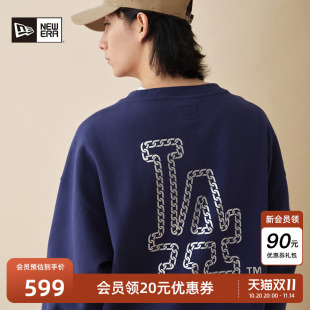 烫金NY圆领情侣上衣街头美式 MLB卫衣套头衫 Era纽亦华秋冬新款 New