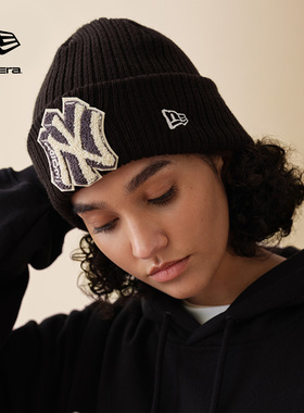 New Era纽亦华MLB系列针织毛线帽保暖刺绣休闲男女百搭NY潮流情侣