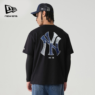 NEW ERA纽亦华MLB冰激凌运动短袖T恤情侣印花NE