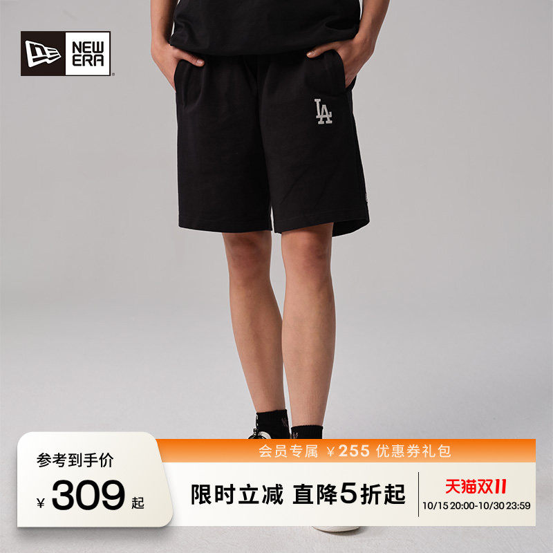 NEW ERA纽亦华MLB潮流宽松情侣NY刺绣运动短裤五分裤男女同款NE