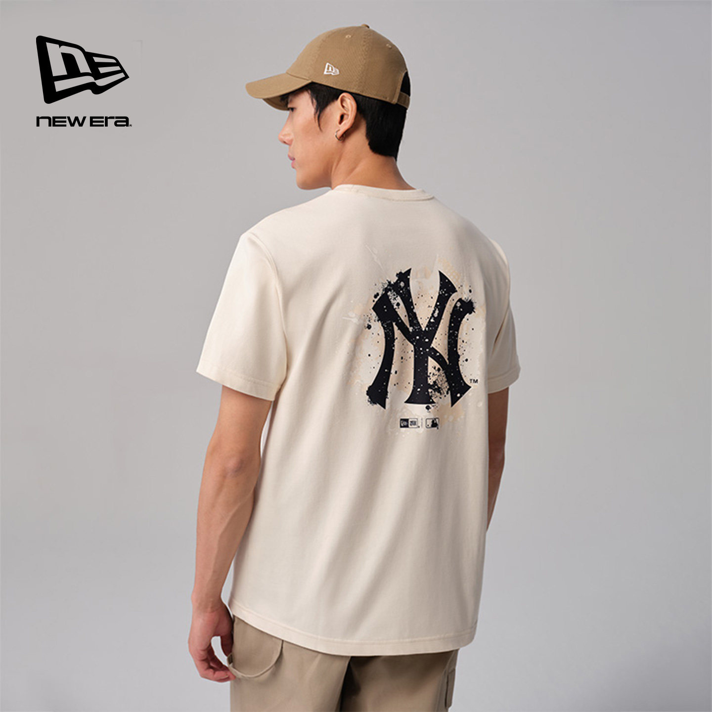 New Era纽亦华春夏MLB印花短袖T恤男女宽松潮流百搭上衣