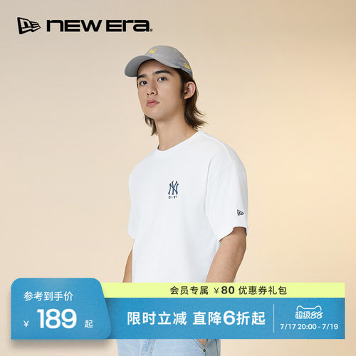 NEW ERA纽亦华缤纷夏日系列短袖T恤宽松运动时尚男女同款