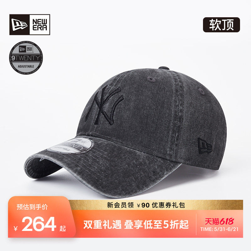 New Era纽亦华秋冬MLB复古水洗做旧NY弯檐棒球帽子NE940
