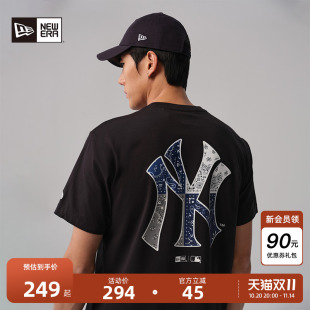 MLB腰果花运动短袖 新款 T恤高级透气情侣NY印花 Era纽亦华秋季 New