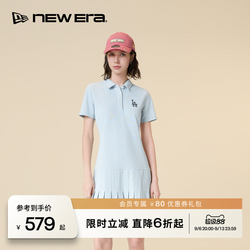 NEW ERA纽亦华26新品MLB运动休闲学院风百褶连衣裙NE