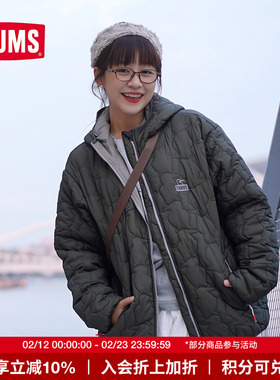 CHUMS洽洽鸟户外休闲连帽棉服夹克男女同款轻薄棉外套CH04-1415