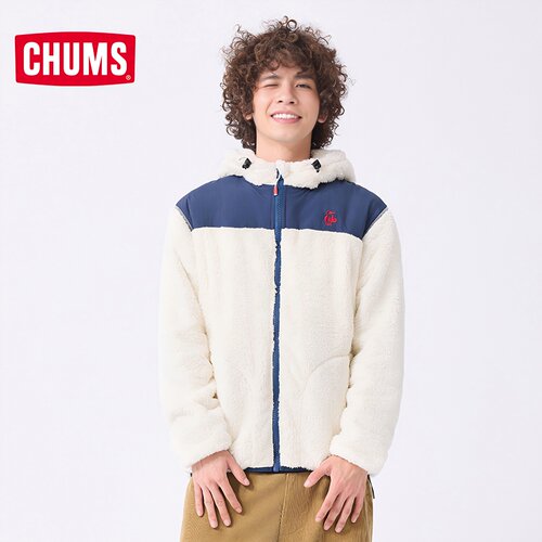 CHUMS洽洽鸟新款抓绒拉链外套连帽立领男女同款保暖外套夹克