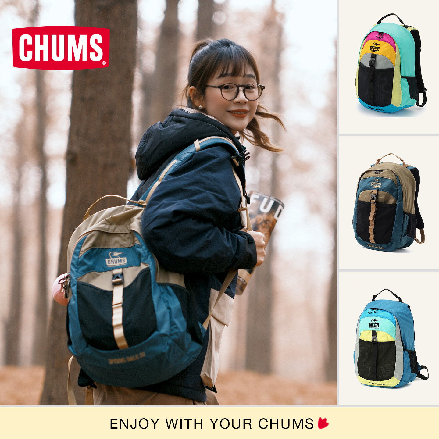 CHUMS洽洽鸟户外休闲双肩包背包日常运动通用轻便耐用CH60-4099图片
