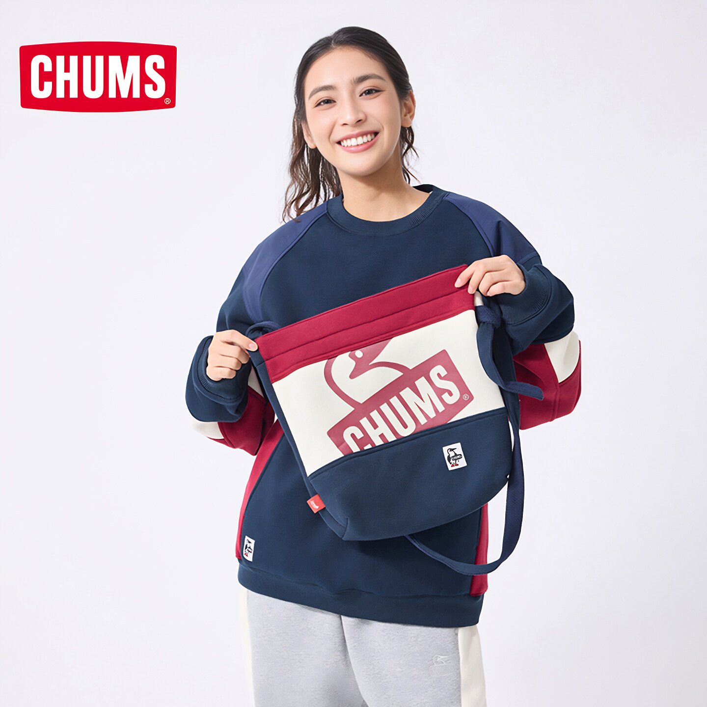 CHUMS洽洽鸟户外休闲单肩包斜挎包百搭便携帆布包拎包CH60-3843图片