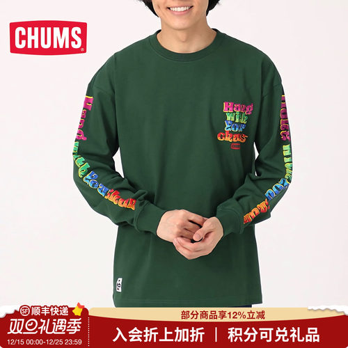 CHUMS长袖T恤春秋圆领