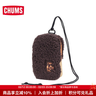 CHUMS洽洽鸟运动休闲收纳包零钱包卡包抓绒手机包配件包CH60-3832
