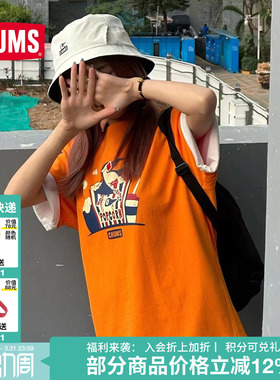 CHUMS洽洽鸟运动户外T恤半袖休闲舒适印花短袖百搭上衣CH01-2349