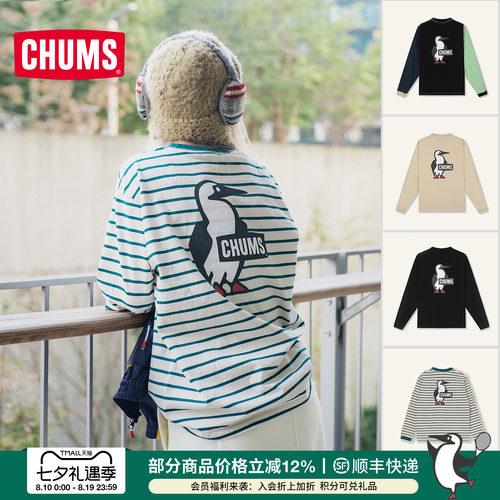CHUMS长袖卫衣棉T恤圆领印花