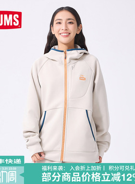 CHUMS洽洽鸟休闲运动连帽拉链夹克外套男女同款运动上衣CH00-1454