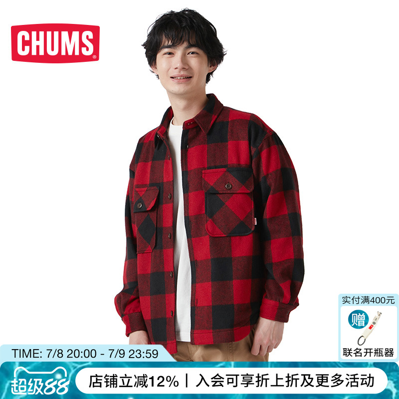 CHUMS/洽洽鸟格纹夹克外套