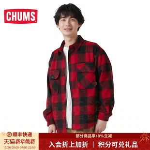 1355 上衣CH04 CHUMS洽洽鸟运动休闲格纹衬衫 夹克外套户外男女同款