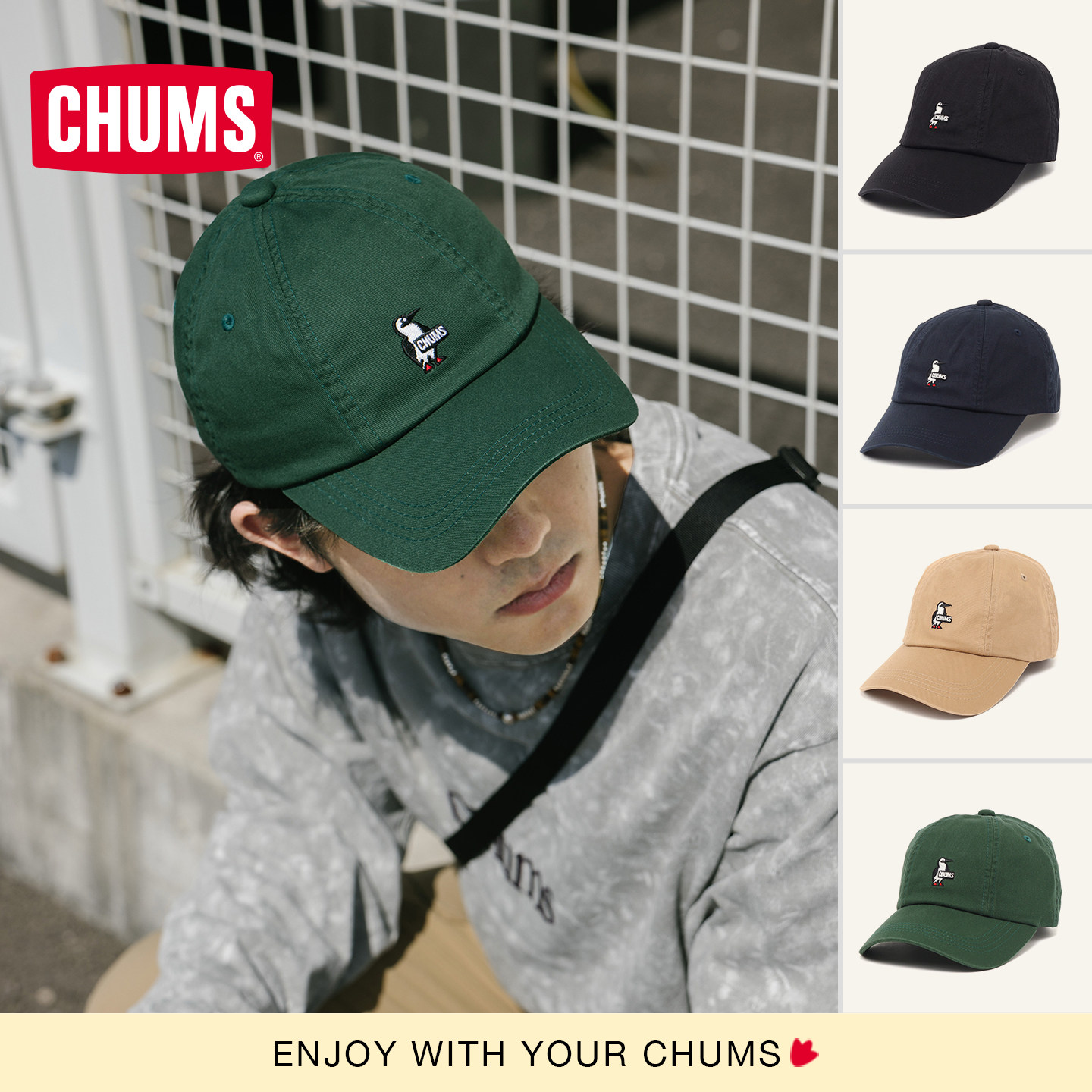 CHUMS洽洽鸟户外运动休闲棒球帽鸭舌帽男女同款百搭帽子CH05-1400图片