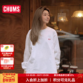 CHUMS洽洽鸟户外运动休闲长袖 T恤重磅棉卫衣宽松圆领男女25秋新款