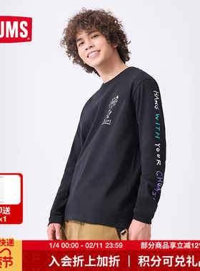 CHUMS洽洽鸟运动户外男女款T恤长袖卫衣简约休闲百搭CH01-1962