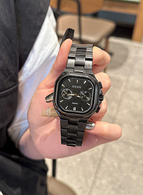 古欧GUOU小红书礼盒时尚帅气方形简约带日历防水石英表男女同款