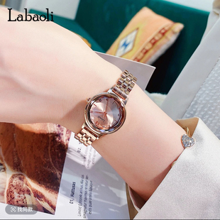 拉宝丽抖音同款 精致小巧气质轻奢防水钢带石英表 网红女神腕表正品