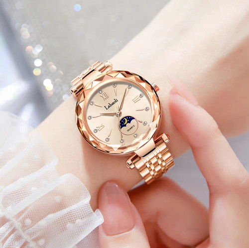 拉宝丽直播同款新款轻奢女士腕表高档女士腕表爆款切割镜面镶钻款